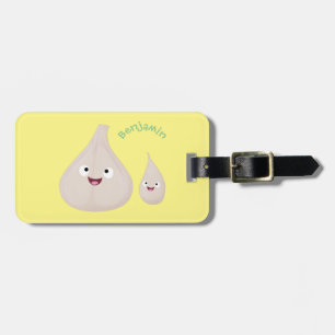 Cute garlic cartoon vegetable illustration luggage tag