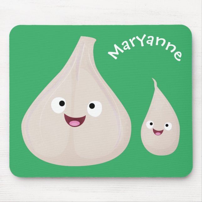 Cute garlic cartoon vegetable illustration mouse pad (Front)