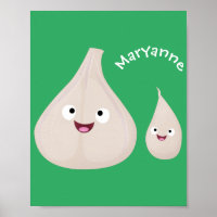 Cute garlic cartoon vegetable illustration