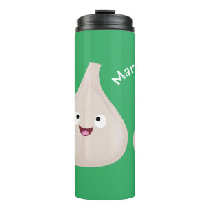 Cute garlic cartoon vegetable illustration thermal tumbler