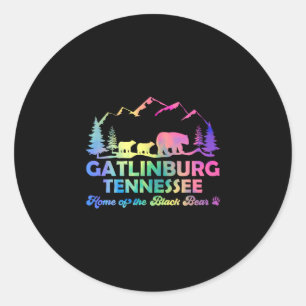 Cute Gatlinburg Tennessee Bear Great Smoky Mountai Classic Round Sticker