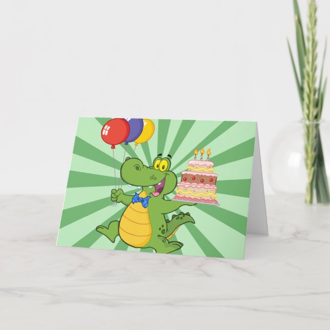 Cute Gator Birthday Cards (Front)