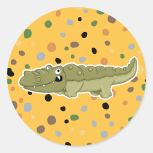 cute gator classic round sticker