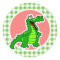 Cute Gator; Green Gingham