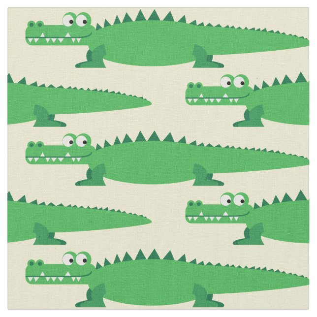 Cute Gators Kids Alligator Crocodile Cartoon Fabric (Close Up)