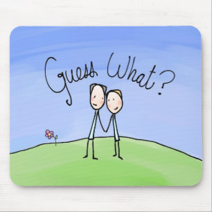 Cute Gay Couple Guess What Mouse Pad