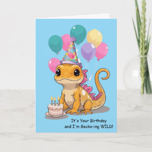 Cute Gecko Birthday Wishes From Your Lizard Card