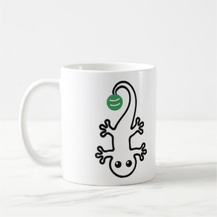 Cute Gecko One Line With A Green Ball Coffee Mug