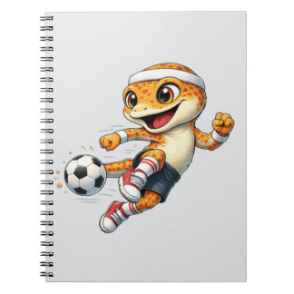 Cute Gecko Soccer Cartoon Notebook