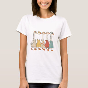 Cute geese in lineT-Shirt T-Shirt