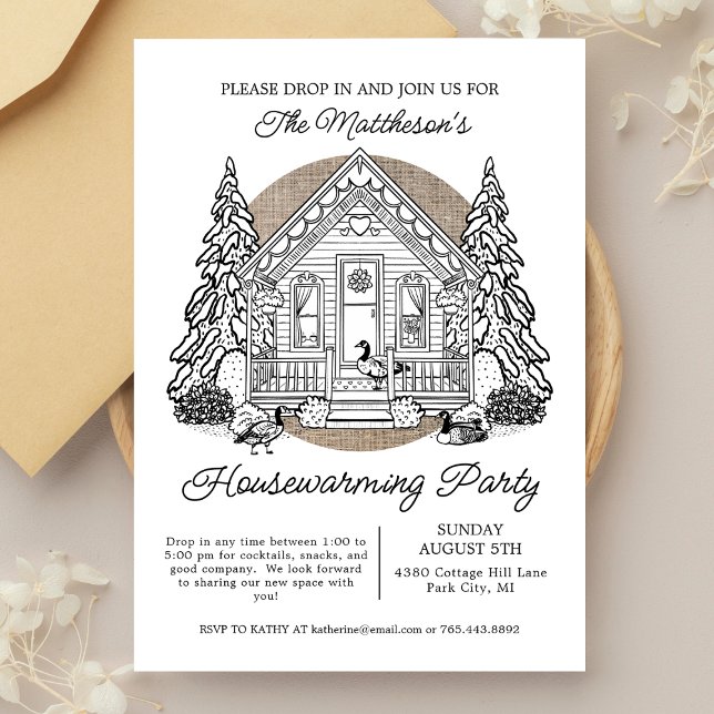 Cute Geese Winter Drop In Housewarming Party Invitation (Creator Uploaded)