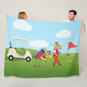 Cute Geezer Golf Fleece Blanket
