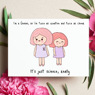 Cute Gemini in Kawaii Style  Postcard