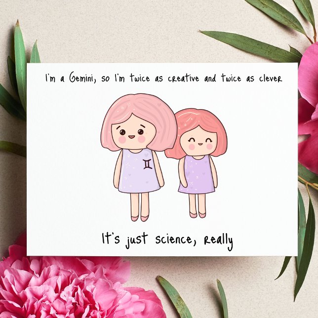 Cute Gemini in Kawaii Style  Postcard (Creator Uploaded)