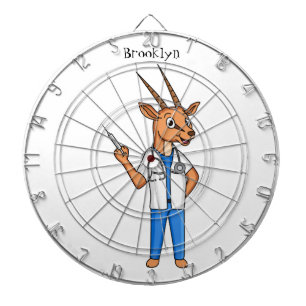 Cute Gemsbok antelope doctor cartoon Dartboard