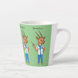 Cute Gemsbok antelope doctor cartoon Latte Mug