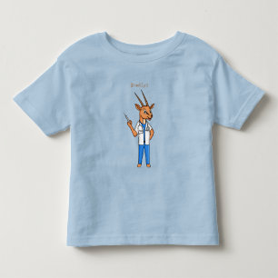 Cute Gemsbok antelope doctor cartoon Toddler T-Shirt