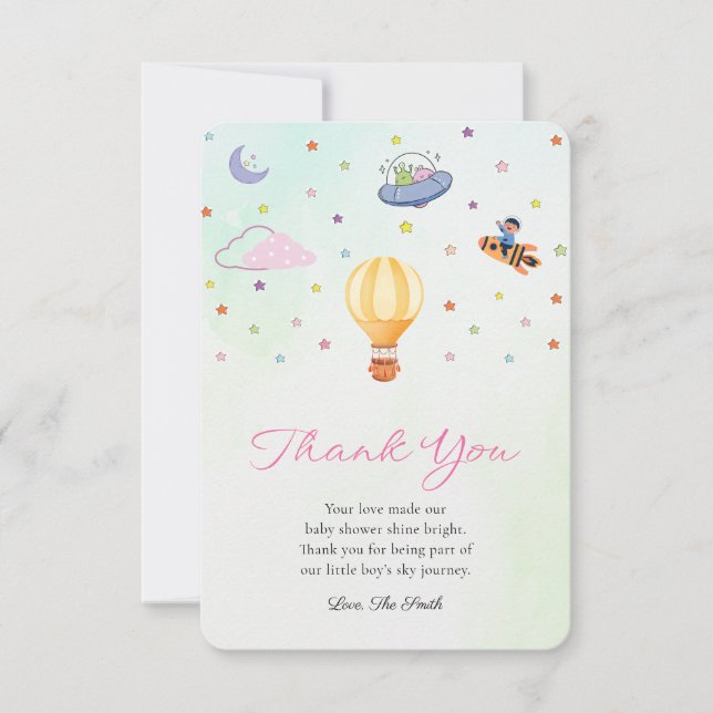Cute Gender Neutral Baby Shower Thank You Card (Front)