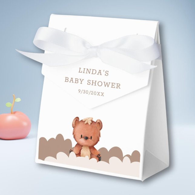 Cute Gender Neutral Boho Bear Baby Shower Favour Box (Creator Uploaded)