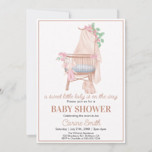 Cute Gender Neutral Boho Greenery Baby Shower Invitation