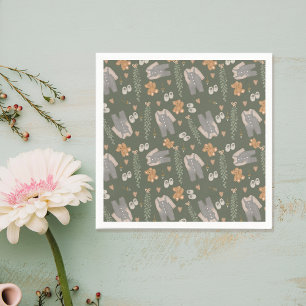 Cute gender neutral clothes boho baby shower napkin