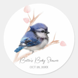 Cute Gender Neutral Owl Baby Shower  Classic Round Sticker