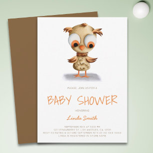 Cute Gender Neutral Owl Baby Shower Invitation