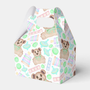 Cute Gender Neutral Teddy Bear Baby Favour Box