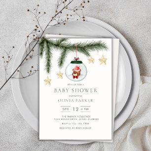 Cute Gender Neutral Winter Baby Shower Invitation