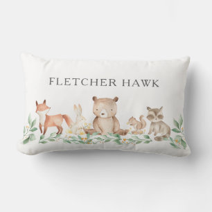Cute Gender Neutral Woodland Animals Baby Lumbar Cushion