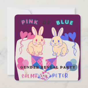 Cute Gender Reveal Baby Design Invitation