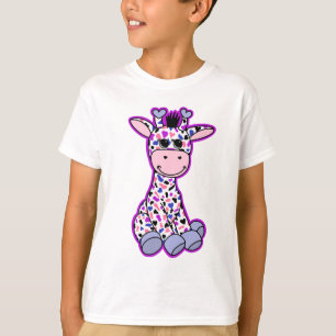 Cute Genderfluid Pride Flag Giraffe Pink Purple T-Shirt