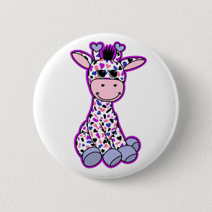 Cute Genderfluid Pride Giraffe 6 Cm Round Badge