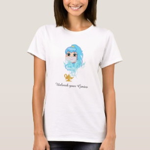 Cute genius in light blue and magic lamp T-Shirt