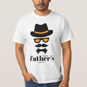 Cute Gentleman Face with Hat, sunglass, Moustaches T-Shirt