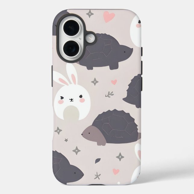 Cute Geometric Animals in Pastel Case-Mate iPhone Case (Back)