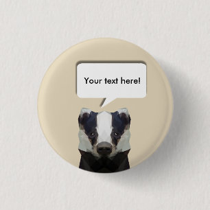 Cute geometric badger 3 cm round badge