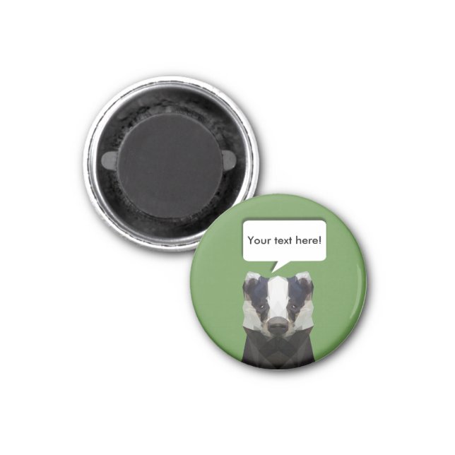 Cute geometric badger magnet (Front)