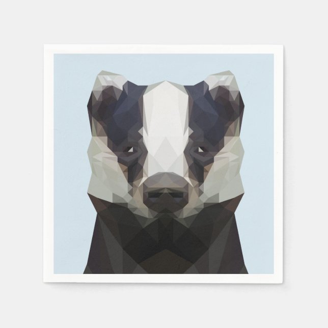 Cute geometric badger napkin (Front)