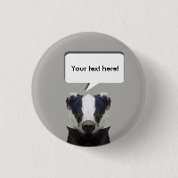 Cute geometric badger speech bubble