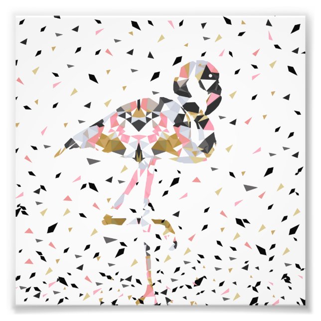 Cute geometric Flamingo abstract design Photo Print (Front)