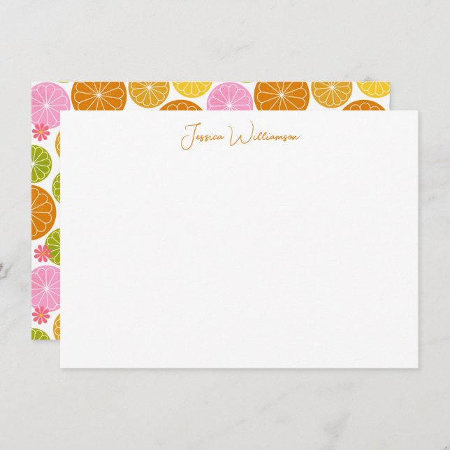 Cute Geometric Fruit Personalised Stationery Name Card (Front/Back)