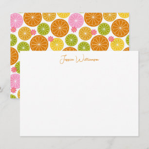 Cute Geometric Fruit Personalised Stationery Name Card