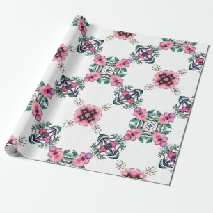 Cute geometric garden wrapping paper