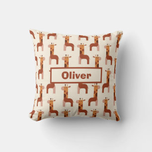 Cute Geometric Giraffe Pattern Cushion