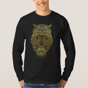 Cute Geometric Owl Art Mandala Style Bird Men Wome T-Shirt
