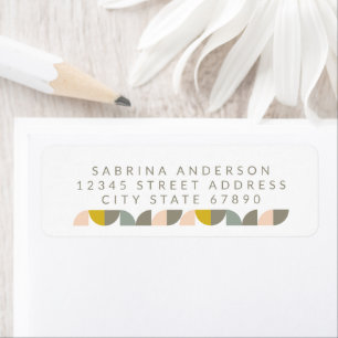 Cute Geometric Pastels Return Address  Label