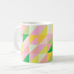 Cute Geometric Patchwork Pattern in Spring Colours Coffee Mug