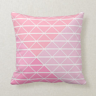 Cute Geometric Pattern of Triangles in Pink Cushion