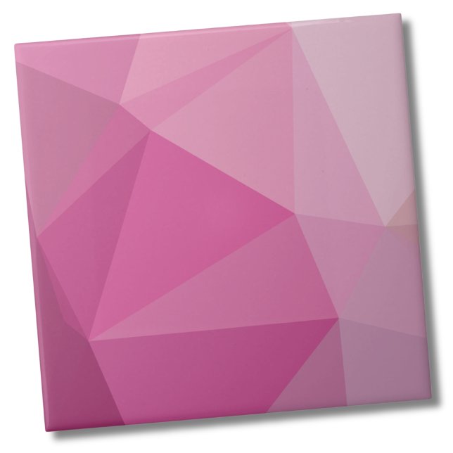Cute Geometric Pink Gradient Ceramic Tile (Cute Modern Geometric Gradient Ombre Pink Pattern Ceramic Tile)